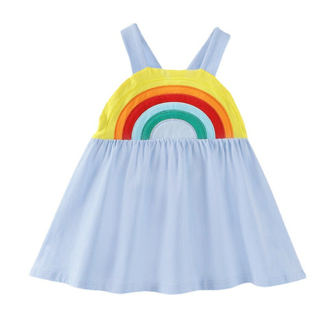 Summer girls halter rainbow dress